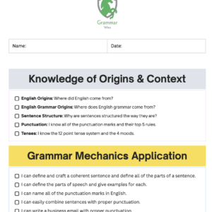 Grammar Outcomes